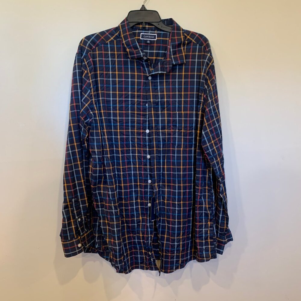 Mens Club Room Tech Woven Button Down XXL NWT -B5